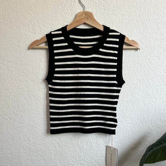 Commense Striped Crop Tank Top XS NWT - Picture 1 of 6